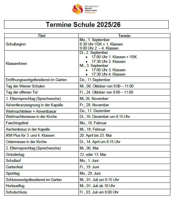 Termine 25 26